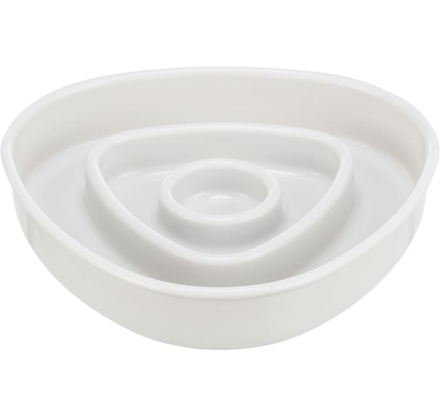 Slow Feeding skål, plast/TPR, 0,35 l/15 × 15 cm, grå