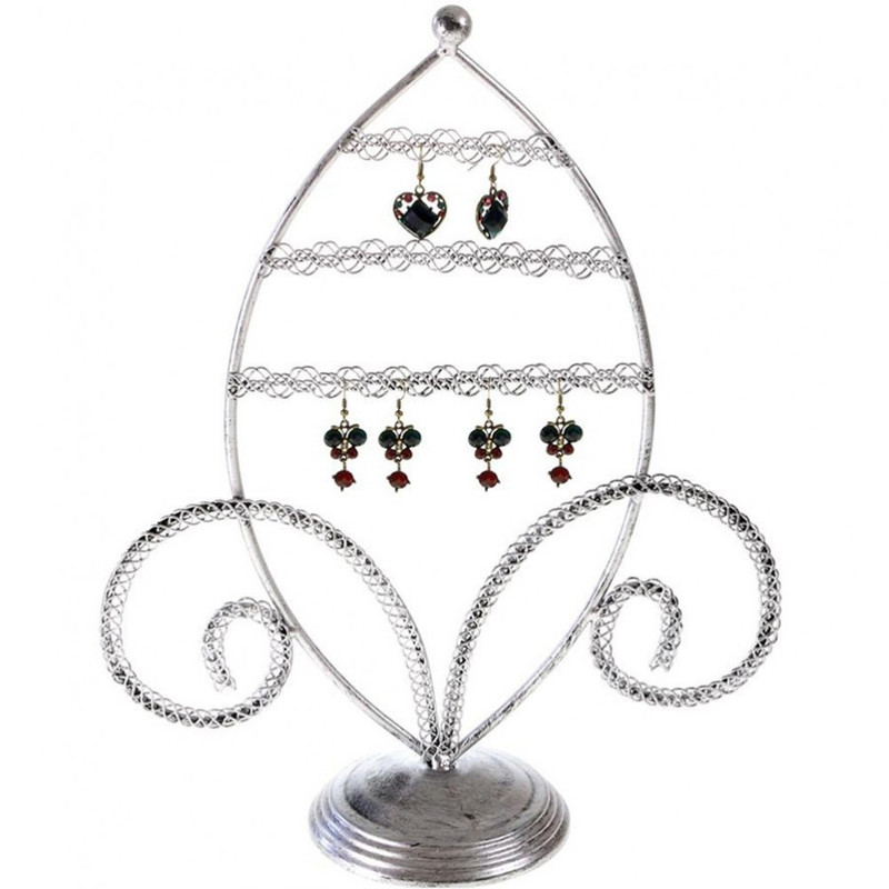 Porte bijoux porte boucle d'oreille amande Gris patiné