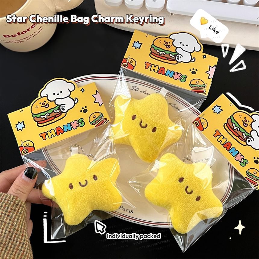 Bohod - Star Chenille Bag Charm-sleutelhanger