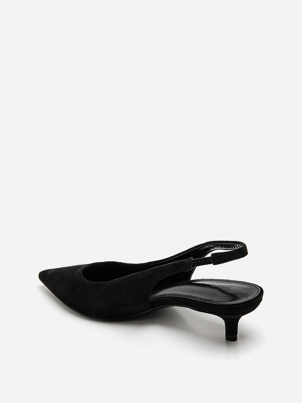 Escarpins slingback en simili texturé- Noir