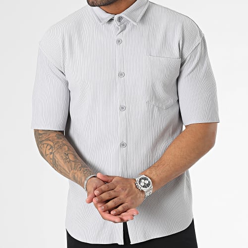 Chemise Manches Courtes Gris