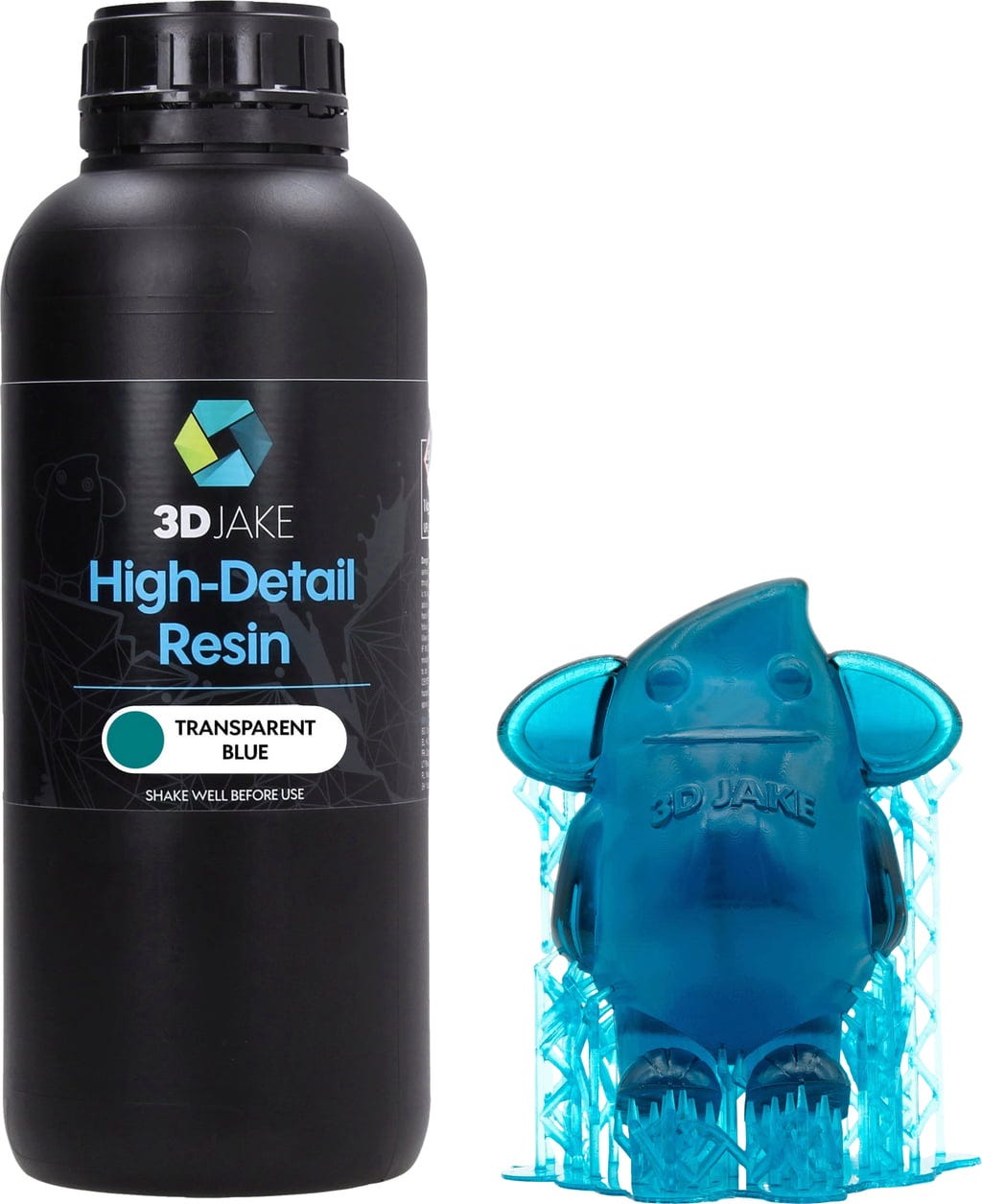 3DJAKE  8K High-Detail Resin Transparent Blau, 1.000 g    Resin speziell für Miniaturdrucke