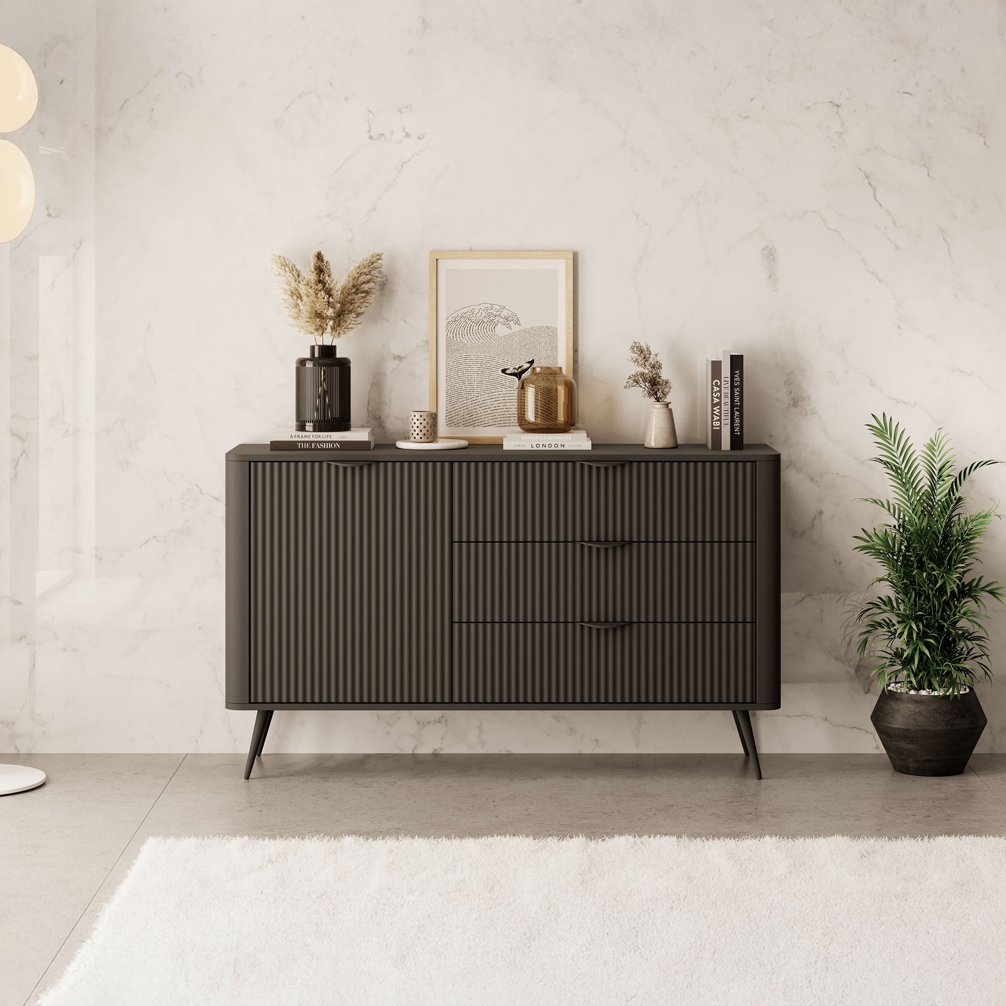 Lima - Dressoir - Zwart - 138x38x81 cm