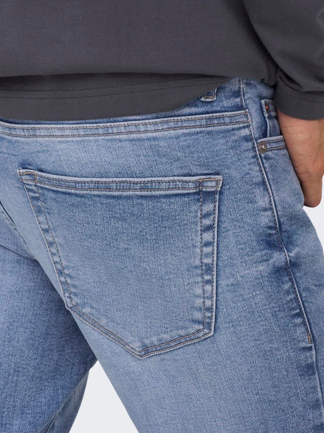ONSLOOM Niedrige Taille Slim Fit Jeans Light Medium Blue Denim