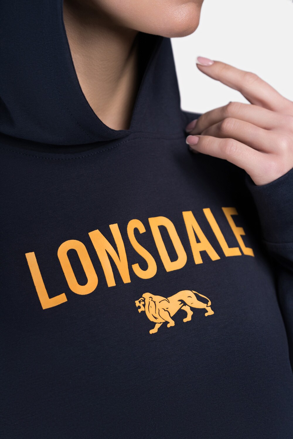 Lonsdale Frauen Kapuzensweatshirt Cropped Oversize QUEENSCLIFF