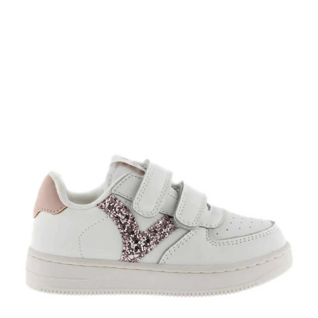 Victoria sneakers wit/roze glitters