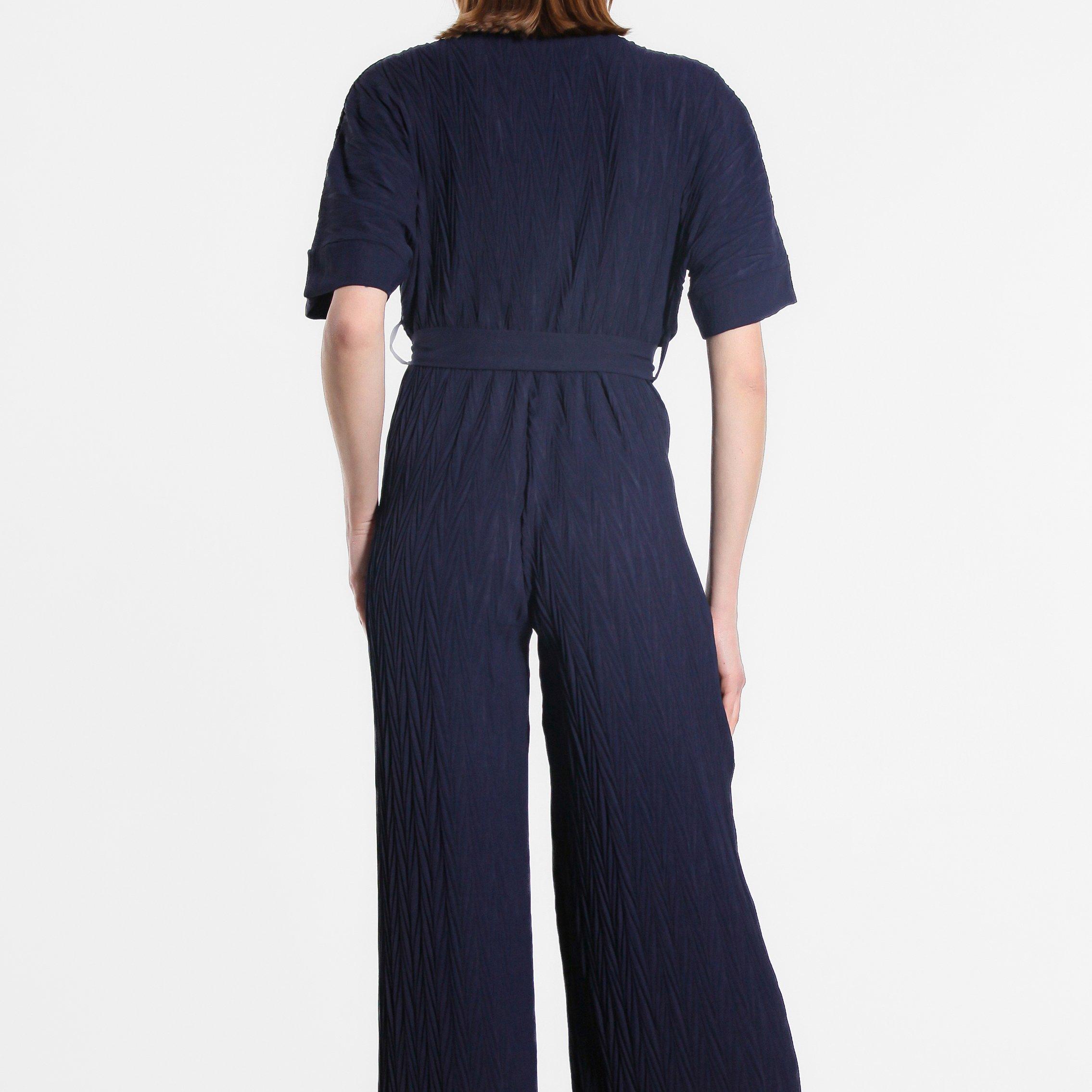 Be You Wide Wide Leg Plisse Jumpsuit