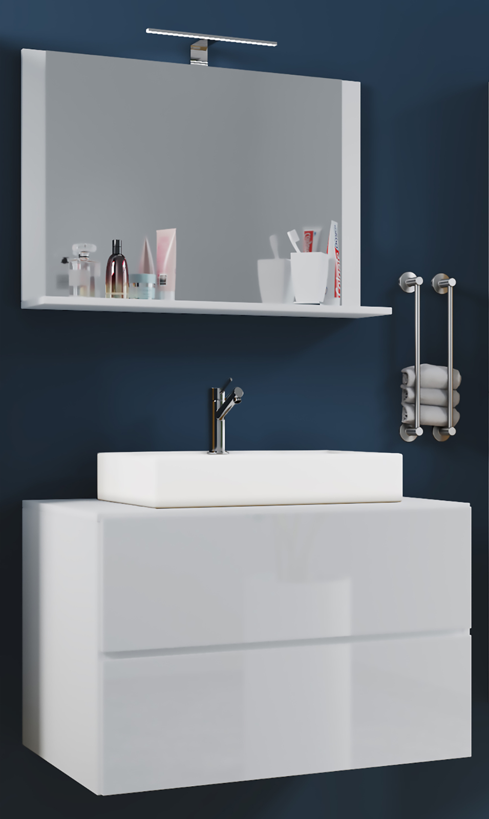 3-teiliges Badmöbel-Set LENDAS - weiß - 80 cm breit