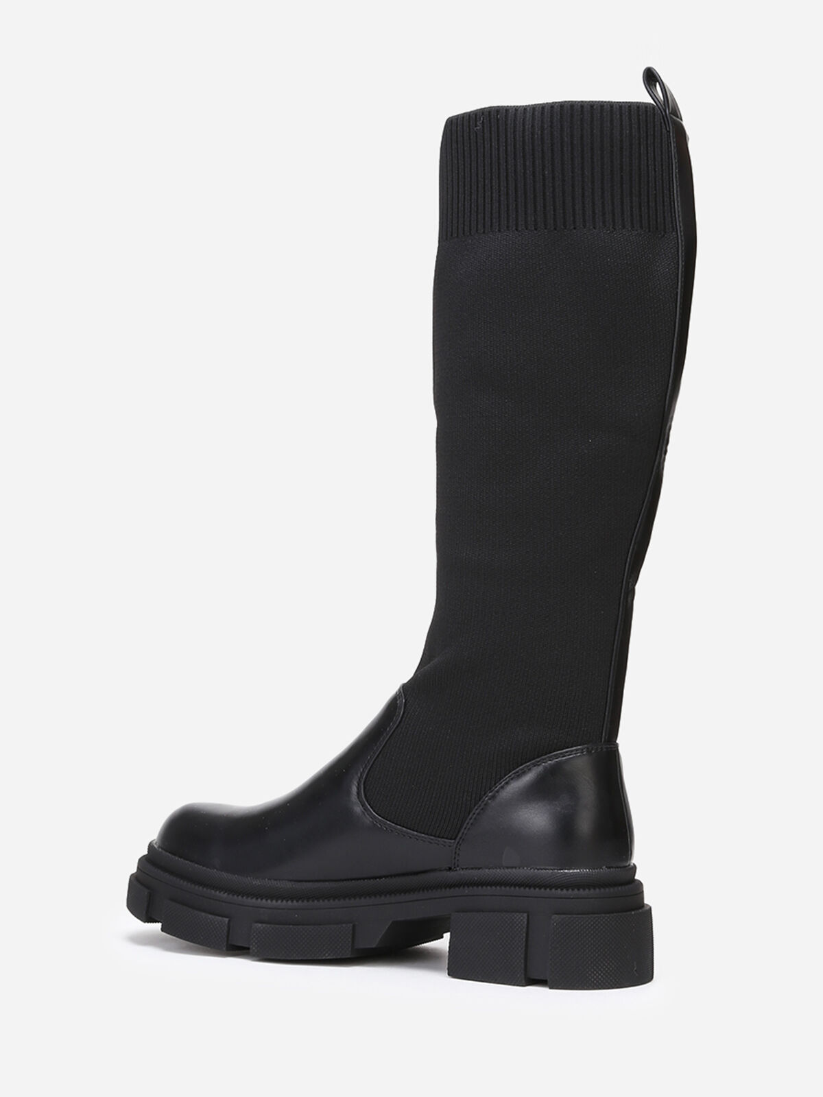 Bottes crantées style chaussettes- Noir