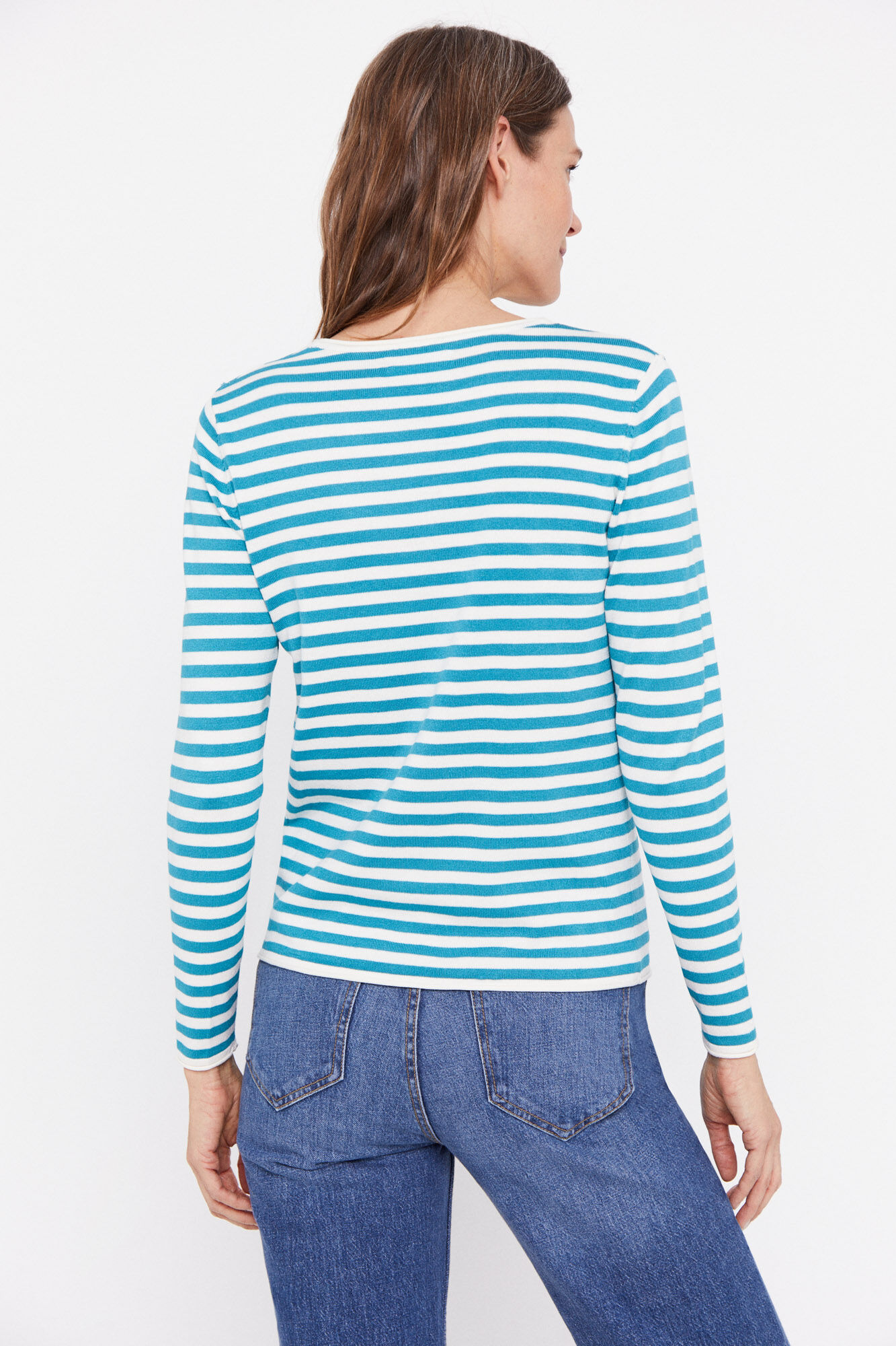 Camisa listrada em dois tons - Marfim