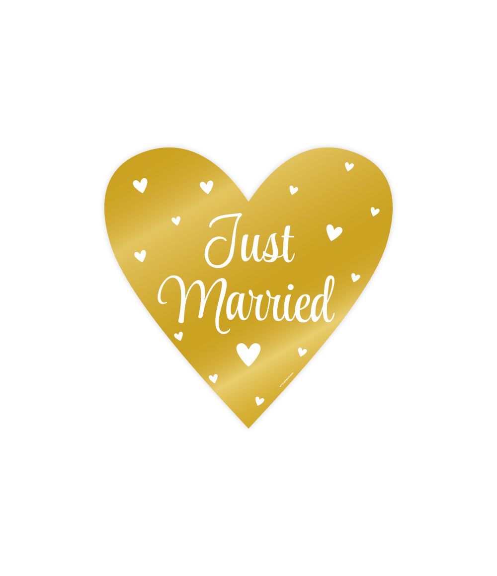 Bruiloft Wanddecoratie Just Married 25cm 3 delig