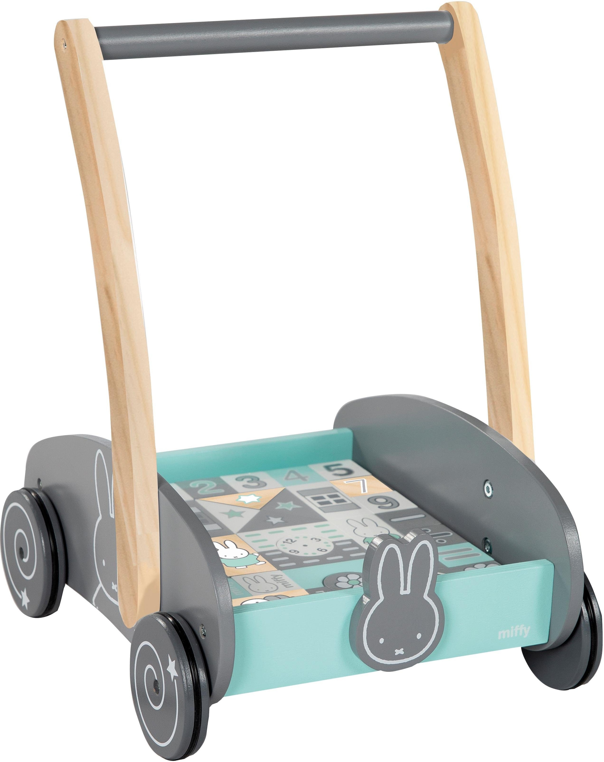 roba® Lauflernwagen »miffy®« mit 35-teiligem Holzbausteine-Set
