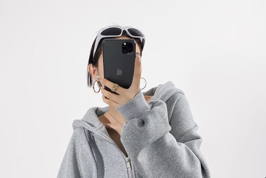 Amyway - Effen hoodie met rits