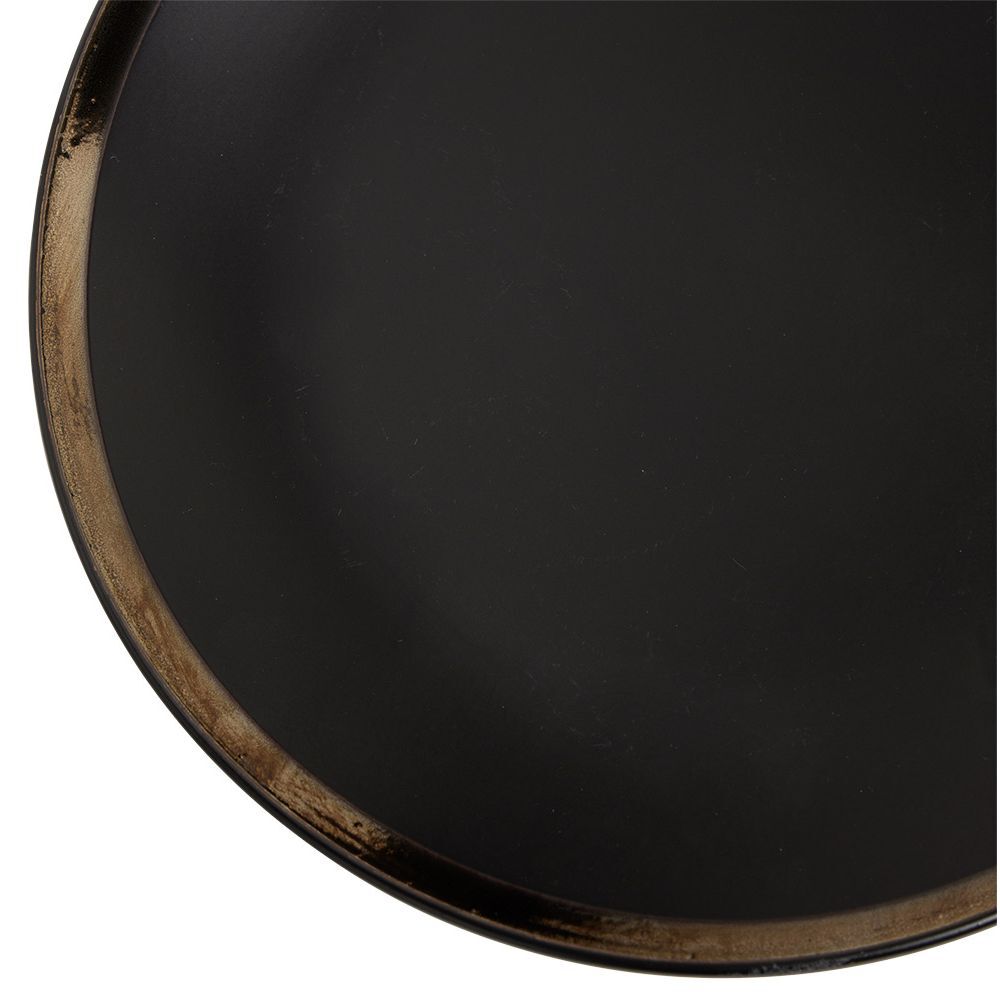 Assiette plate en faïence avec liseré doré