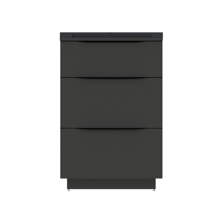 Meuble sous vasque à poser Pamili noir mat 60 cm