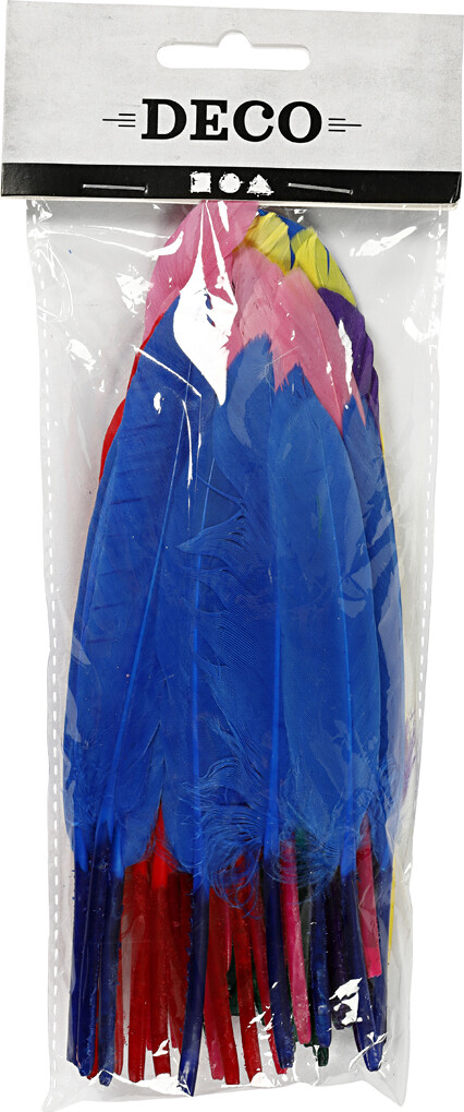 Fjer - L 13 CM - Forskellige Farver - 48 Stk