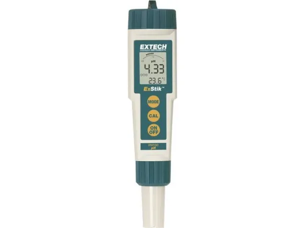 pH-måleapparat Extech PH100 pH-værdi 0 - 14 pH Kalibreret Fabriksstandard