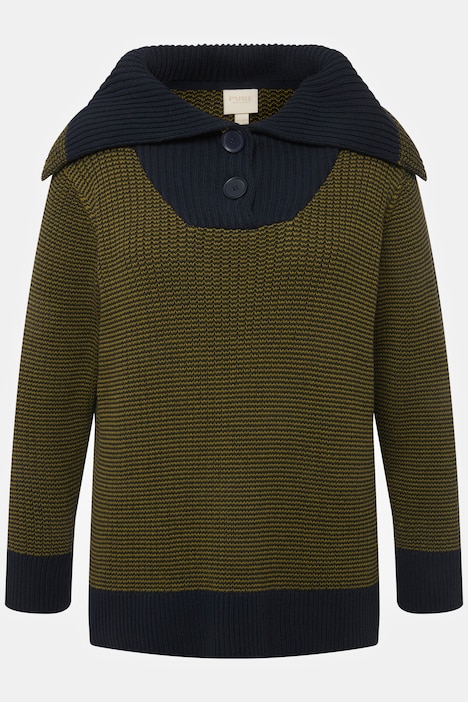 Troyer, Two Tone, Langarm, Biobaumwolle