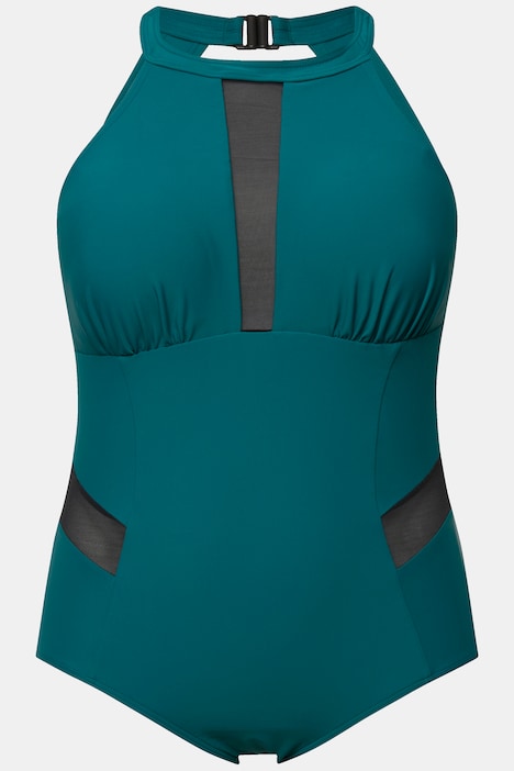 Badeanzug, Neckholder, Softcups, Mesh-Einsatz