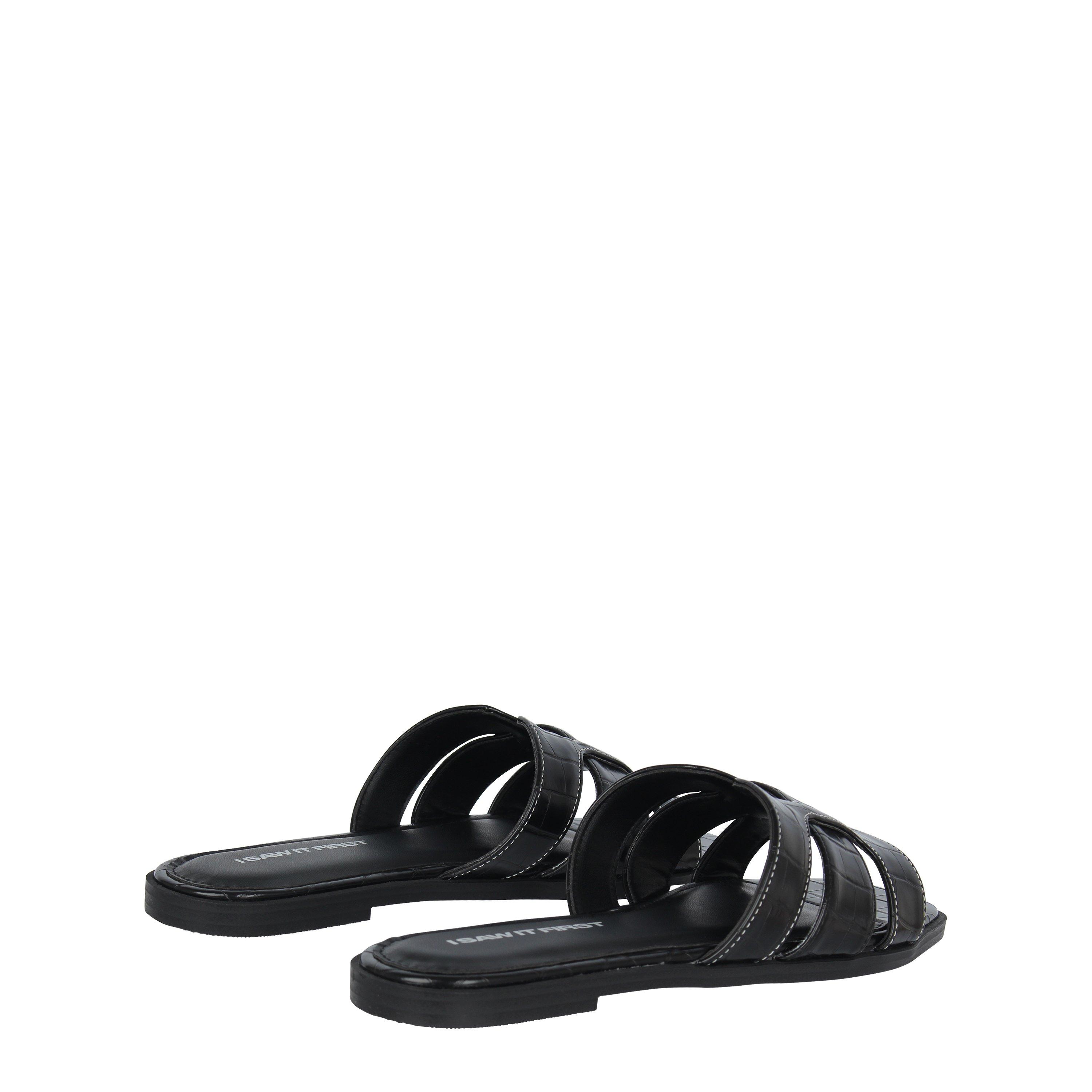 I Saw It First ISAWITFIRST Faux Leather Caged Sandals
