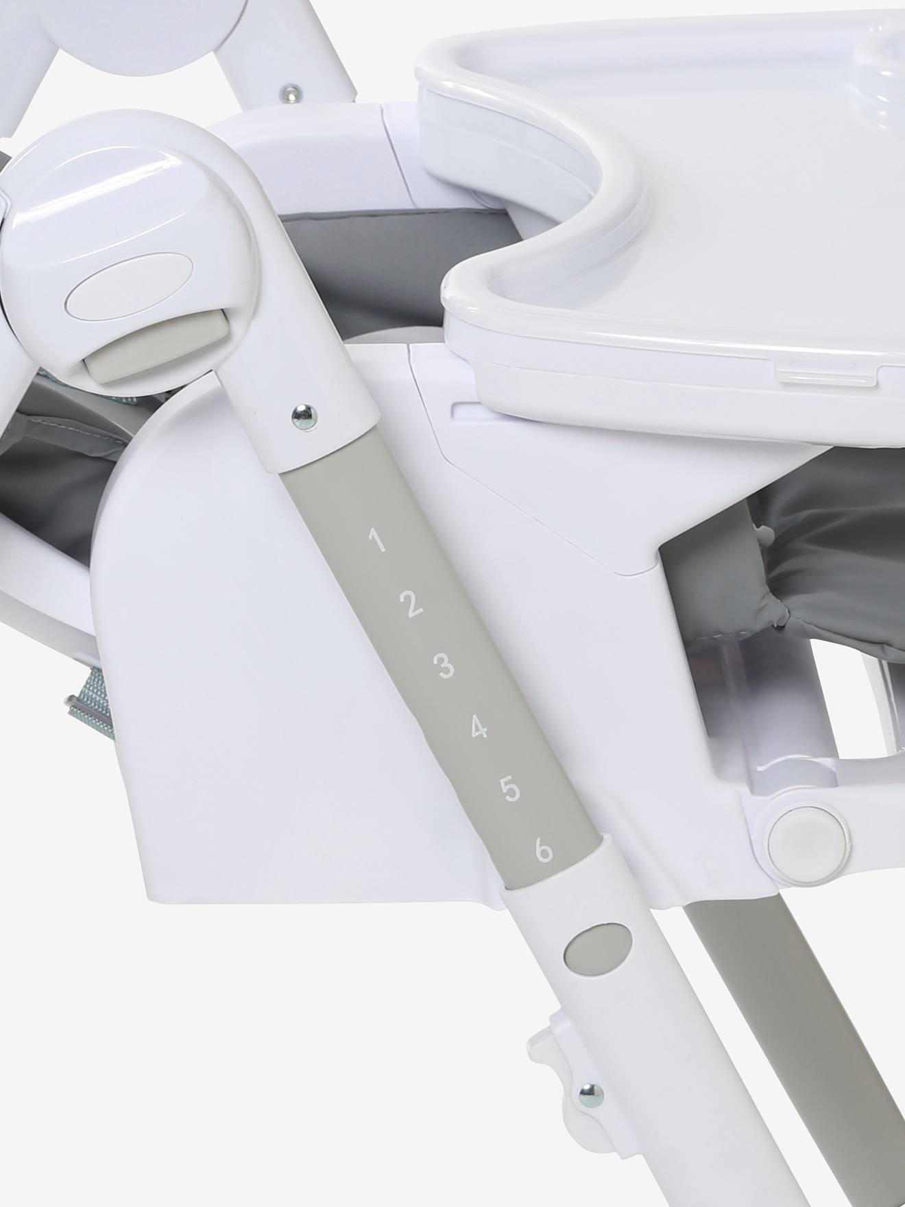 Cadeira alta MagicSeat com múltiplas posições, cinza claro