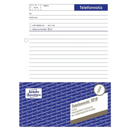 Avery Zweckform 1019 Telefonnotiz, A5, 50 Blatt
