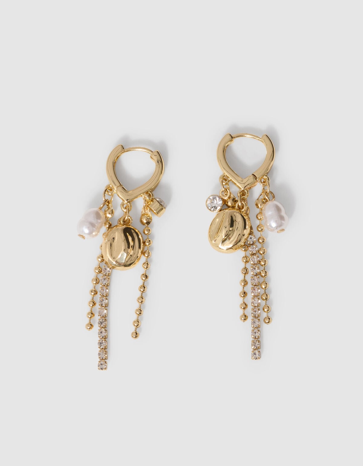 Strass Charm Oorbellen Goud