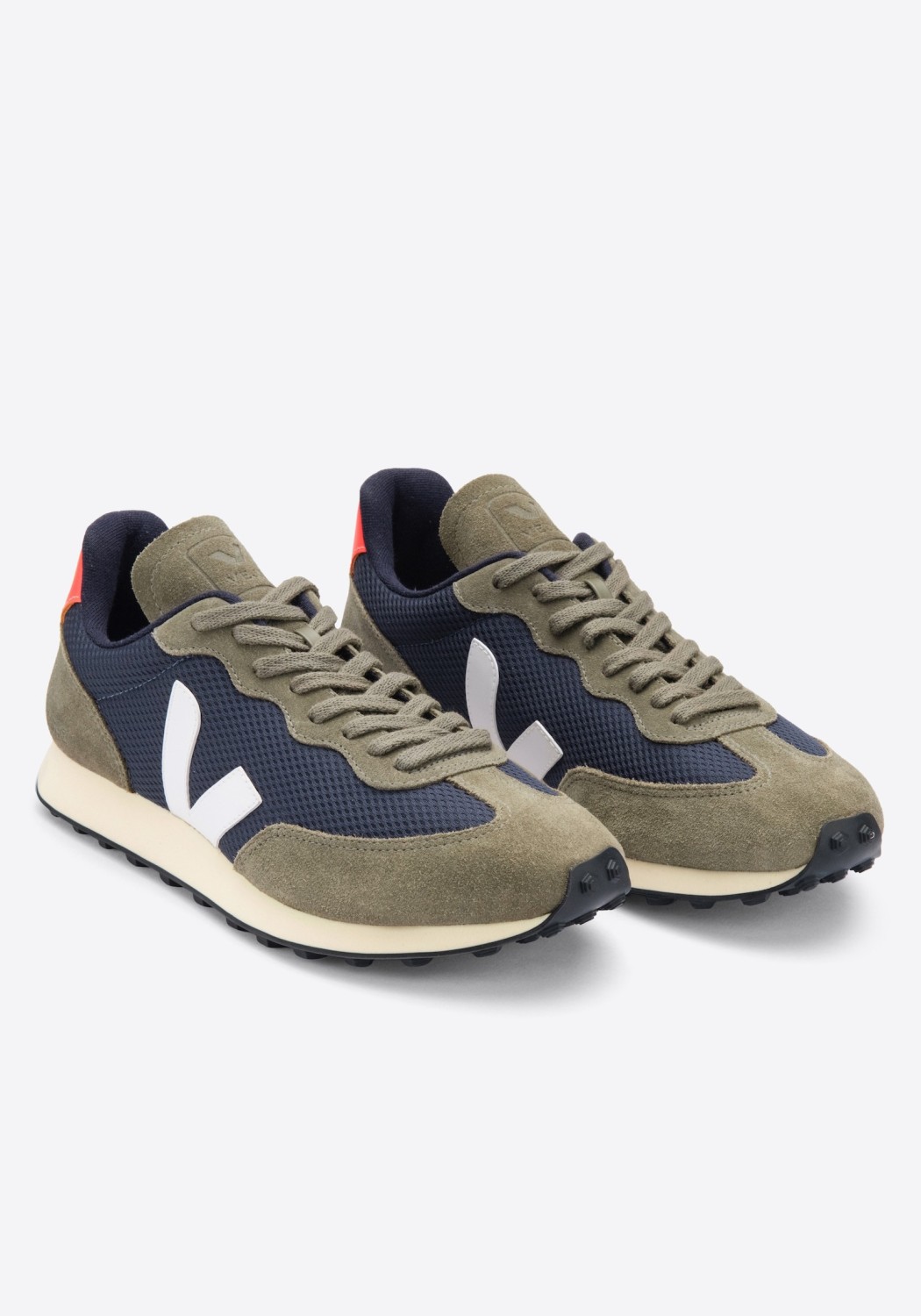 Veja Sneaker Rio Branco Alveomesh Nautico White Orange Fluo