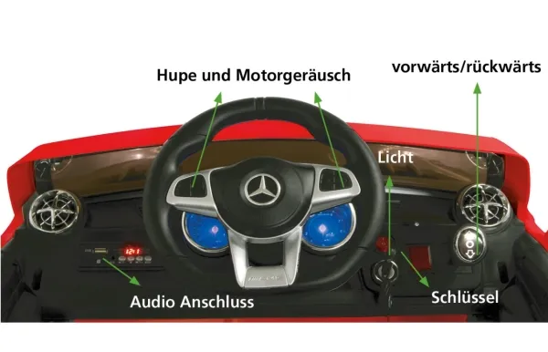 Jamara Mercedes SL65, 3 År, 4 hjul, Rød, Batterier påkrævet