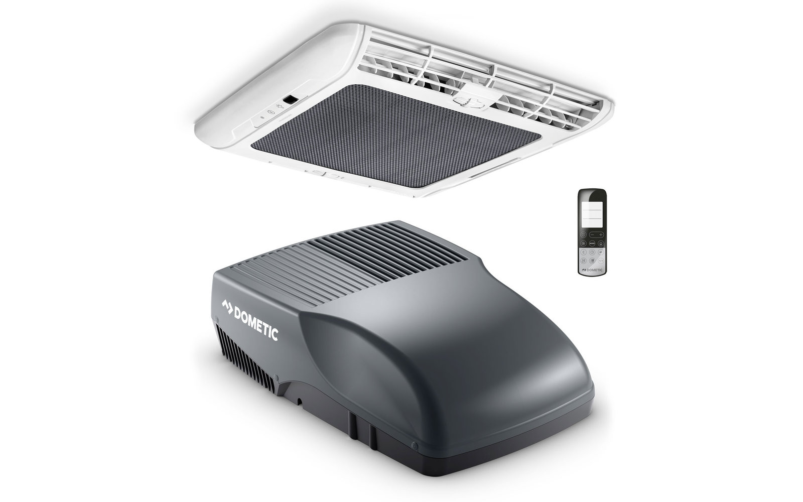 Dometic FreshJet 2200 Dachklimaanlage mit Luftverteilerbox und Fernbedienung für Reisemobile bis 7 Meter Grau