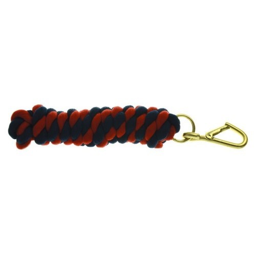 Guia de corda trançada para cavalos, azul marinho/vermelho