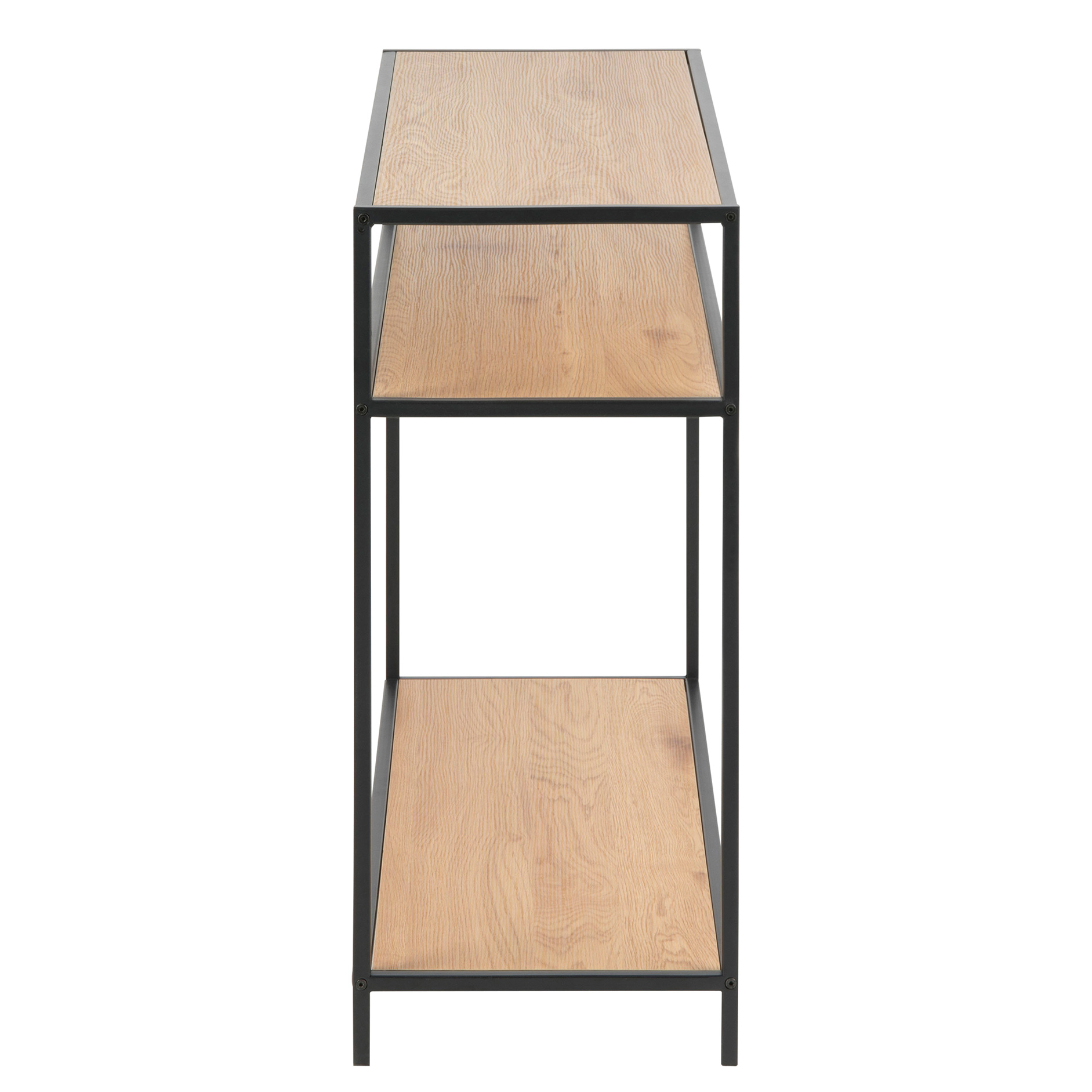 Konsolentisch SEAFORD - schwarz-Wildeiche - 2 Ablagen - 100 cm