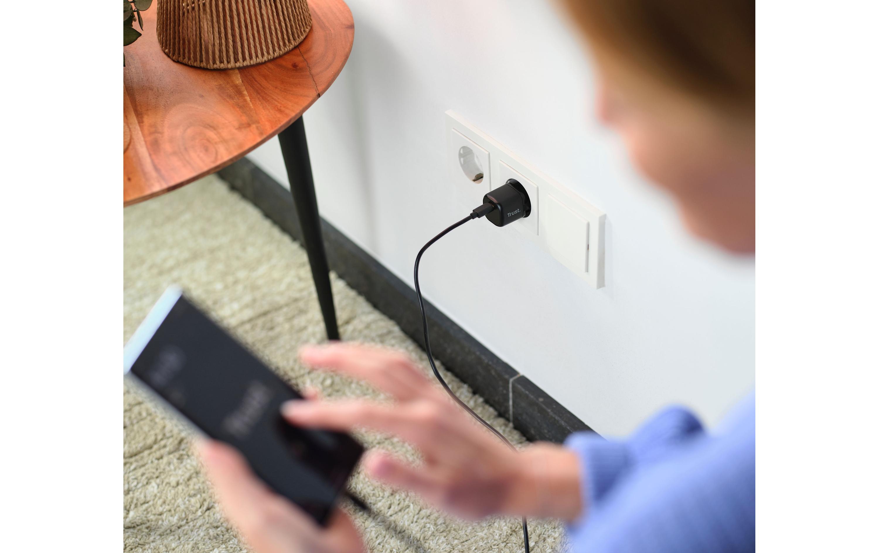 USB-Wandladegerät Maxo Ultrakleines USB-C-PD 20 W SchwarzKompaktes USB-C Power-Delivery-Ladegerät mit 20 W Schnellladefunktion
