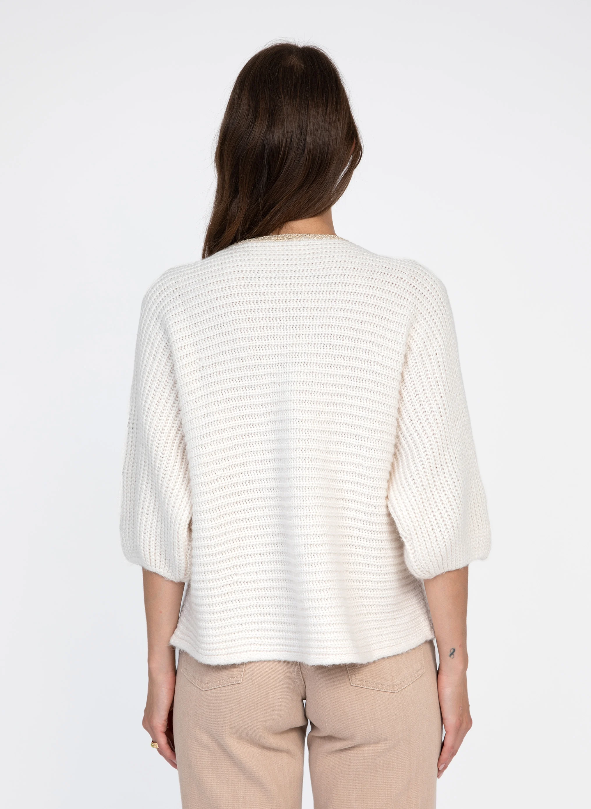 LASHANI - Pull col rond| Blanc