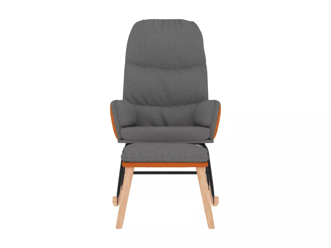 Chaise à bascule avec repose-pied Gris clair Tissu