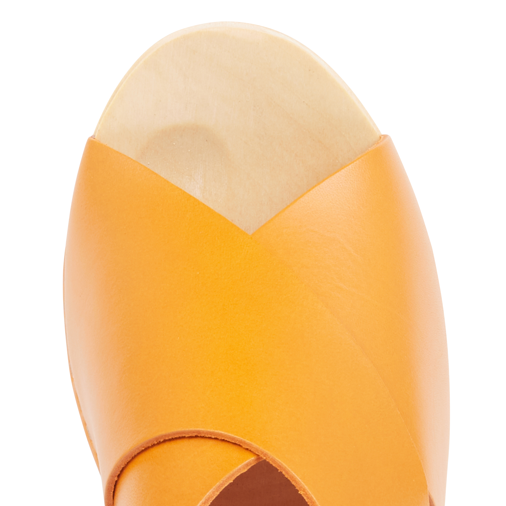 YZIS - Sabot à talon haut en cuir | Orange