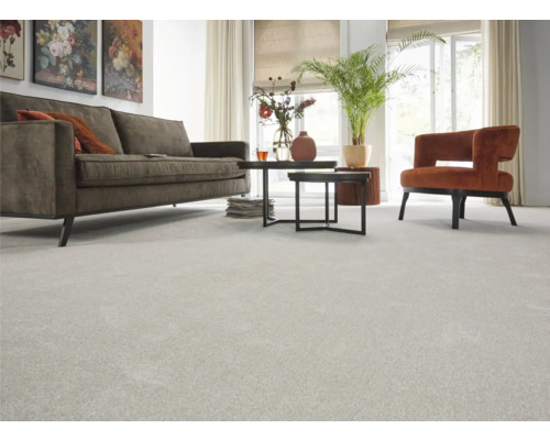 Velours tapijt Derby lichtbeige FB72 400 cm breed (per meter verkocht)