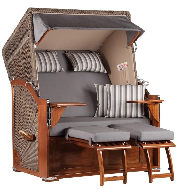 Strandstoel Nordstrand mahonie PE grijs design 544