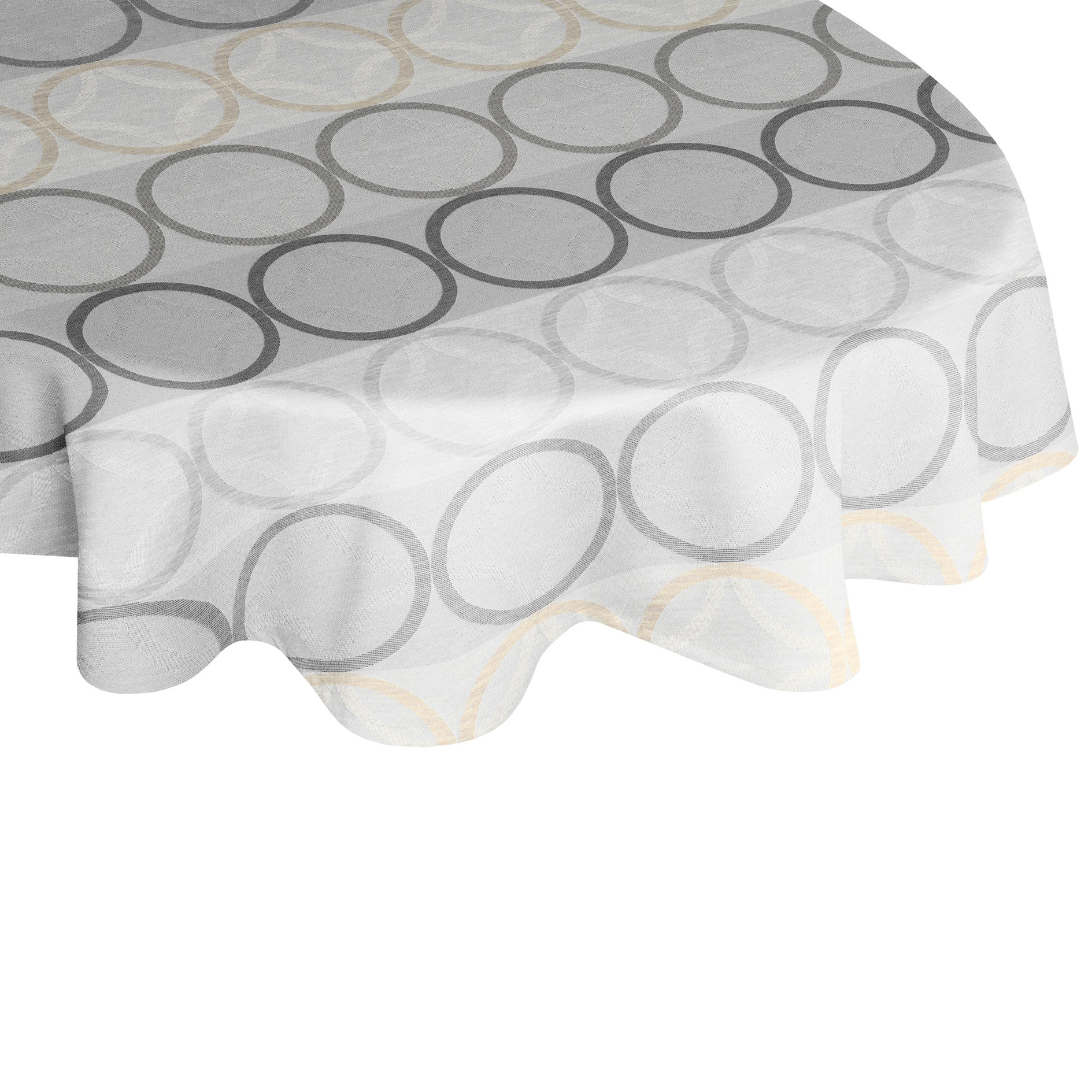 Tischdecke ZIRBELLO - hellgrau - oval - 130x190 cm