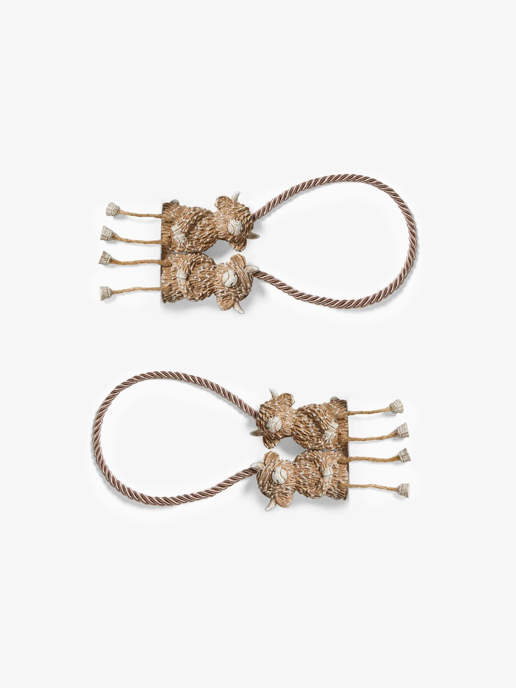 Set van 2 magnetische Hamish The Highland Cow gordijnbinders