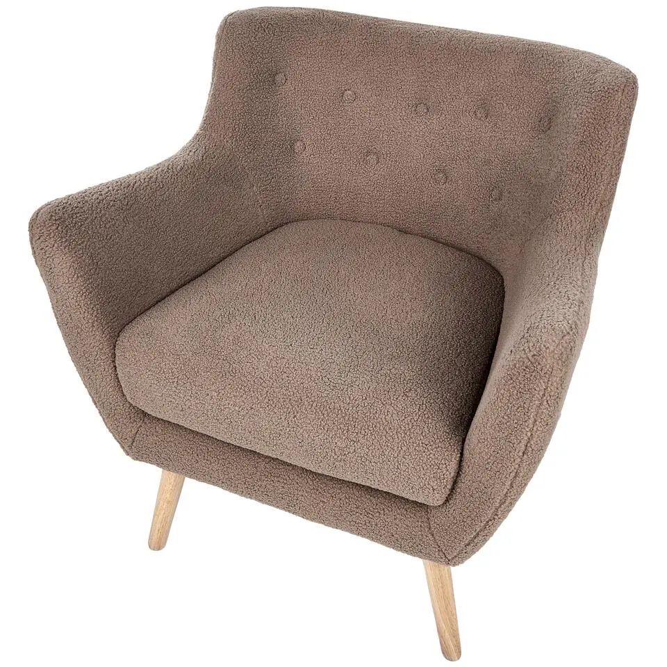 DRAMMEN - Chesterfield fauteuil - Bruin - Bouclé