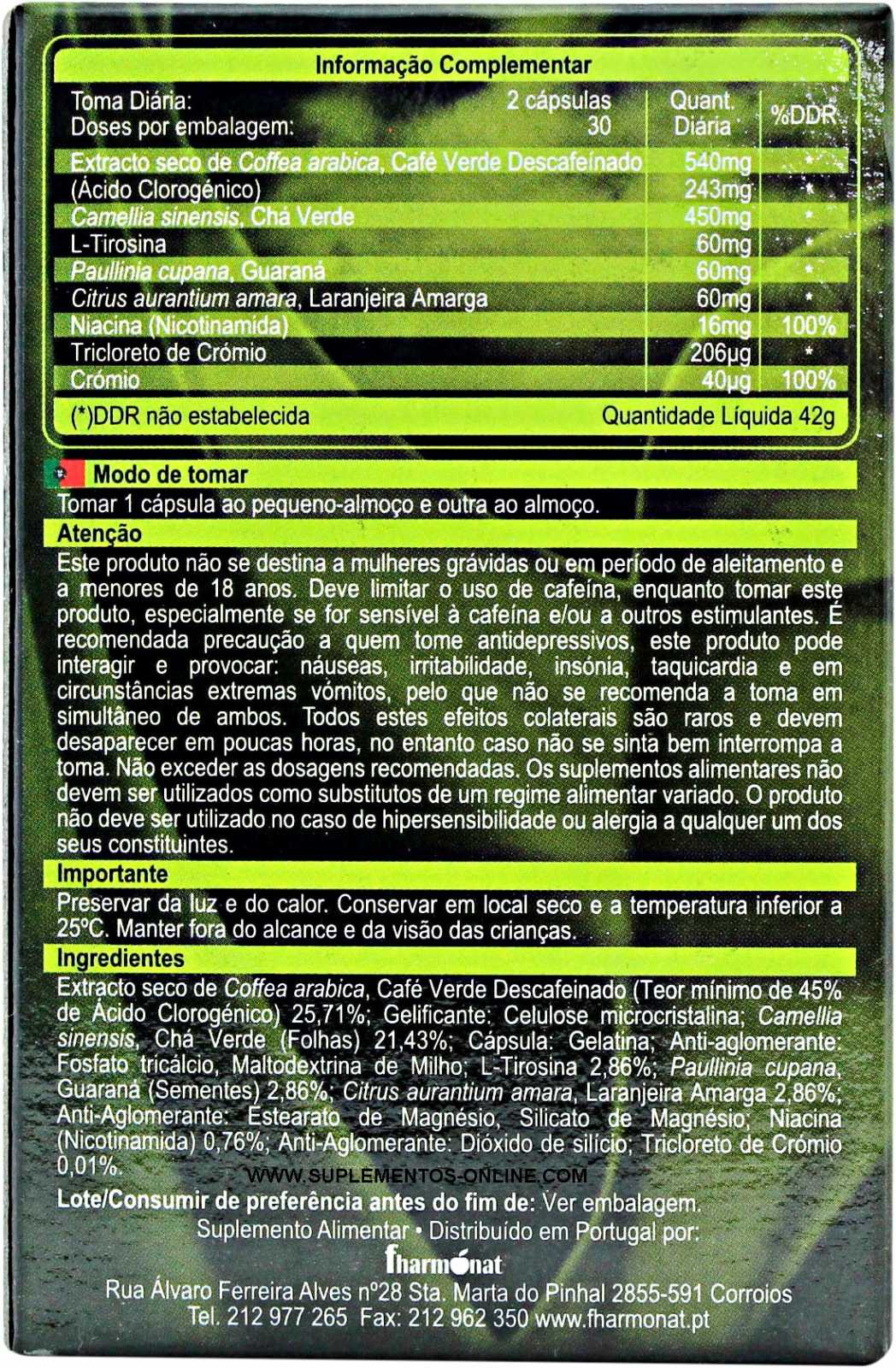 Fharmonat Café Verde Black Edition 60 Cápsulas