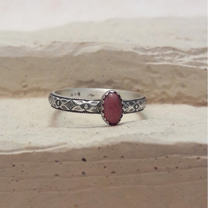 Bague Ethnique Rhodonite Argent 925