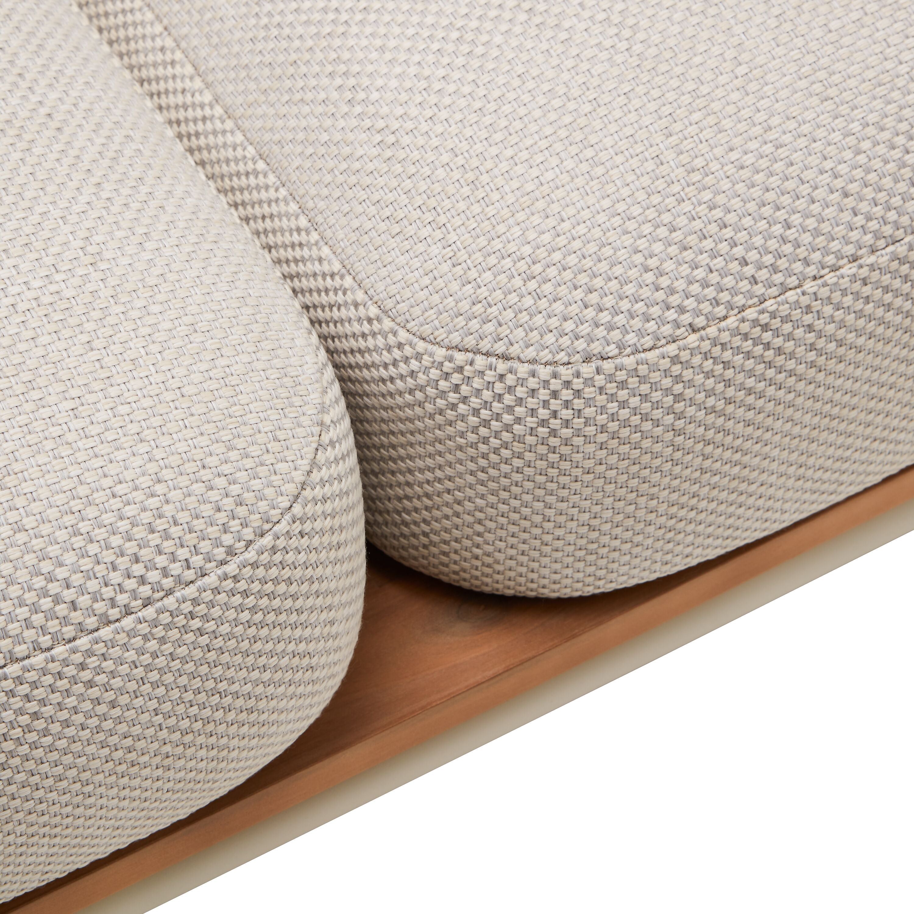NIHOA Lounge_3er Sofa_Akazie_FSC sand - Hellgrau / B: 234.0 cm x T: 81.0 cm x H: 18.0 cm