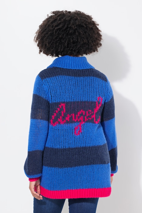 Pullover, Straight Fit, Blockstreifen, Herz-Smiley