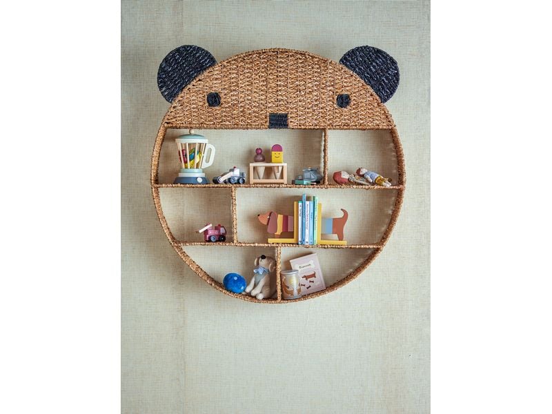 Bloomingville Bücherregal Ghalia Natur, Bankuan-Gras Regal für Kinder