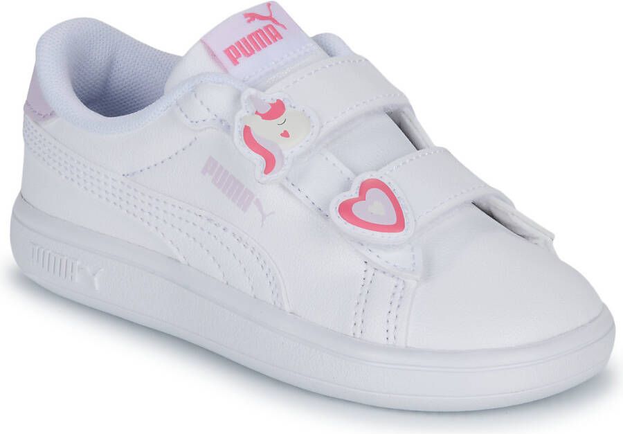 Puma Smash 3.0 Badges V sneakers wit roze lila