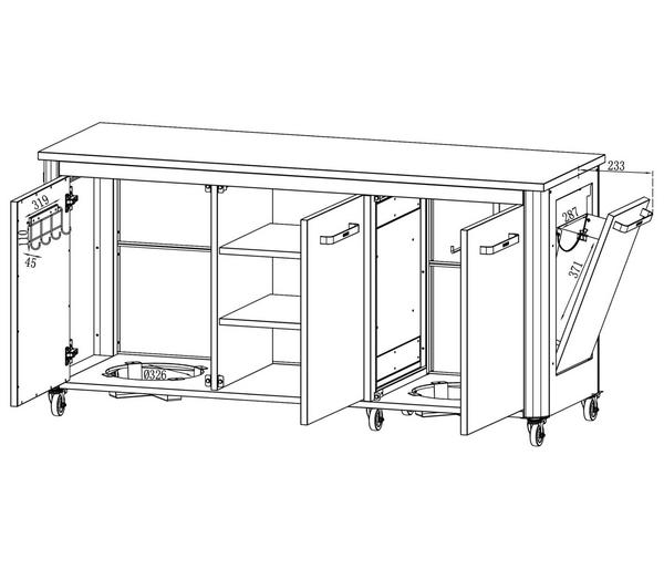 Cozze Outdoor-Küche, ca. B180/H90/T60 cm