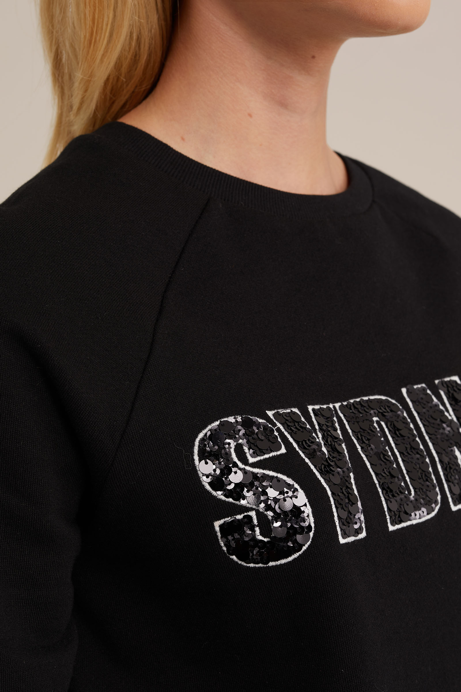 sweater met embroidery WE Fashion Zwart