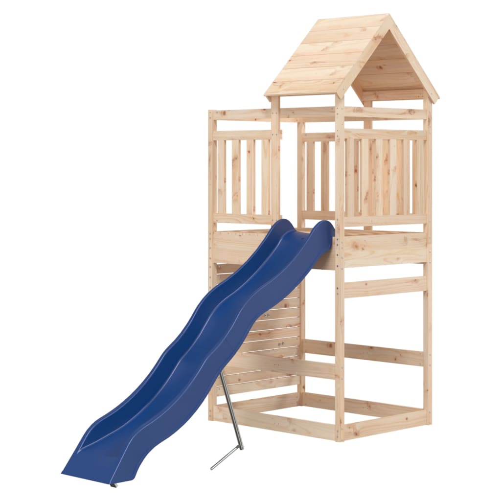 Aire de jeux d'extérieur balançoires toboggan portiques robuste jeux jardin 269 x 114 x 249 cm bois de pin massif